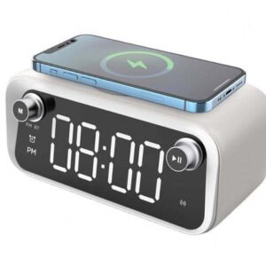 Wireless Charging Bluetooth Alarm Clock with Thermometer