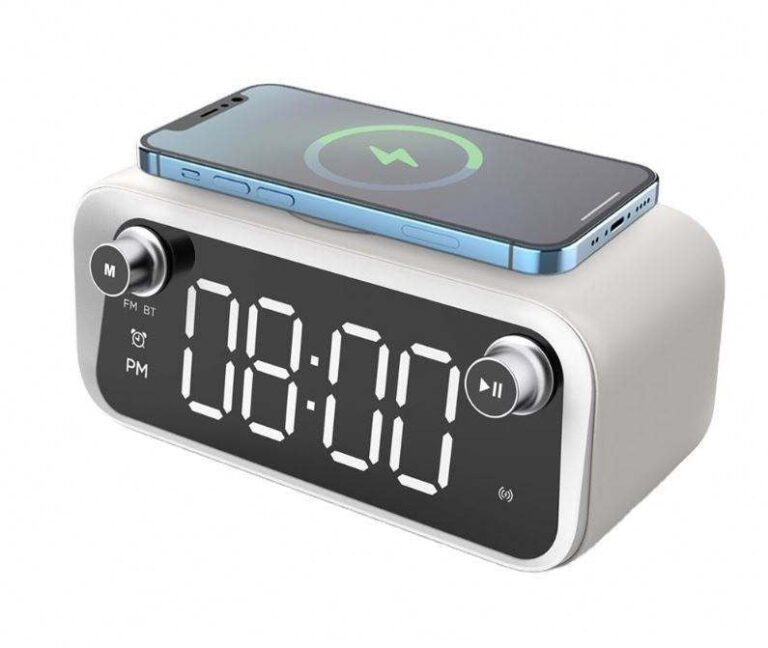 Wireless Charging Bluetooth Alarm Clock with Thermometer