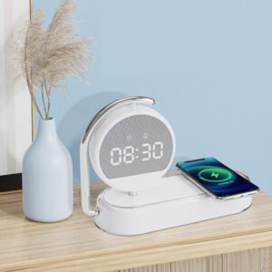 3-in-1 Wireless Charging, Alarm Clock with Night Light